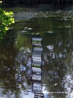 Tuinobject glas in lood - Gegolfd met antiek blank en spiegelglas